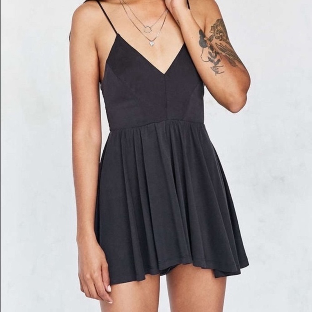 Silence and noise dark gray romper from urban
